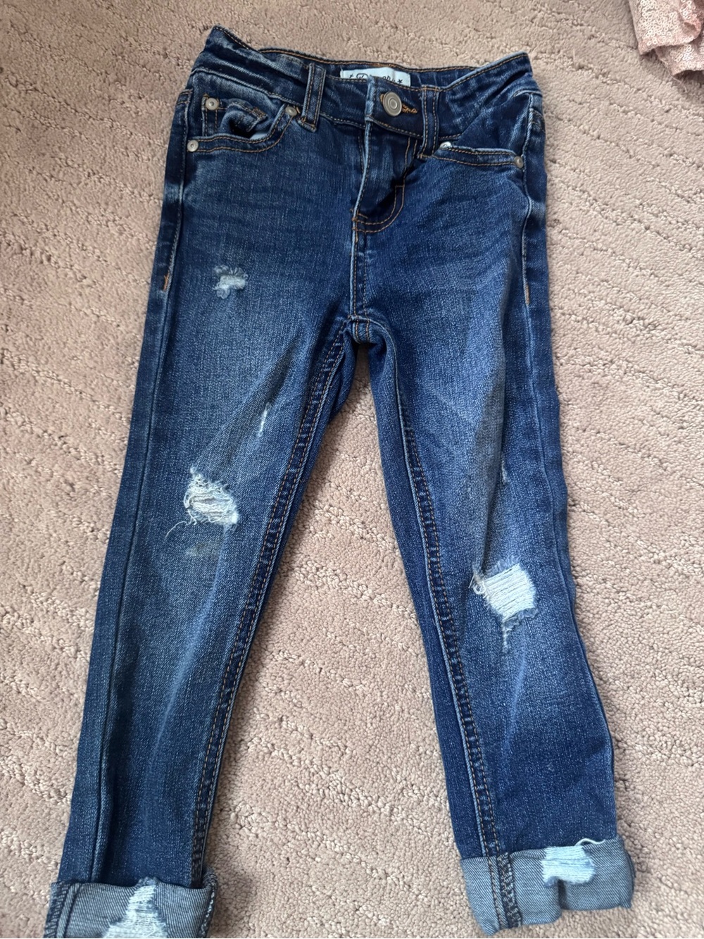 Kids Dark Blue Distressed Jeans - Comfortable Stretch Denim
